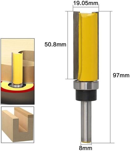 4 قطعة/المجموعة 8 مللي متر عرقوب نمط فلوش تقليم راوتر بت قالب المفصلي نقر بت مجموعة مستقيم نهاية مطحنة للخشب in Kuwait