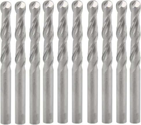 10 قطعة 2 المزامير كربيد الكرة الأنف نهاية المطاحن CNC بت 3.175X17 مللي متر قواطع النحاس الراتنج in Kuwait