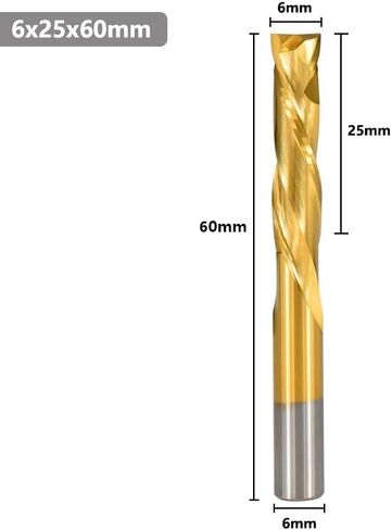 1pcs Square Nose End Mill 2 Flute UP Down CNC Router Bit 3.175/4/6/8/10mm Shank Carbide Milling Cutter in Kuwait