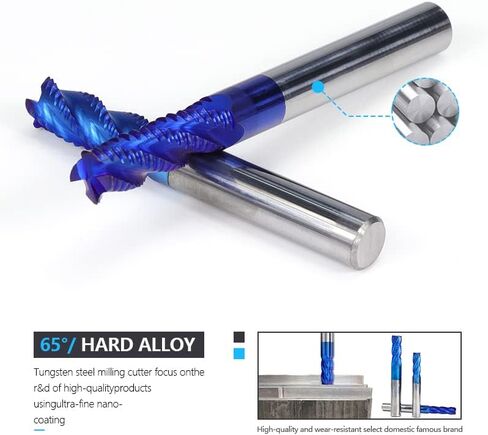 1 قطعة 4 المزامير كربيد CNC مربع الأنف نهاية مطحنة التخشين دوامة راوتر بت أداة طحن معدنية in Kuwait