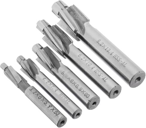 5 قطع M3-M8 كونتربور قاطعة المطحنة عالية السرعة الصلب الطيار الشق أداة 4 الناي غاطسة نهاية مطحنة مجموعة HSS AL فتحة مثقاب للألمنيوم in Kuwait