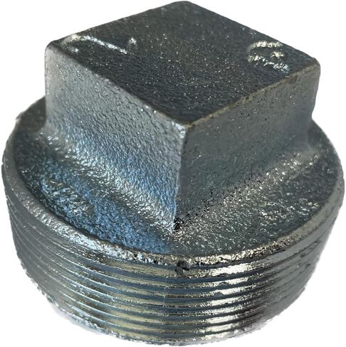 2 Pack BMI 1-1/2 Inch NPT Galvanized Plug, 150#, UL/FM, Silver in Saudi Arabia