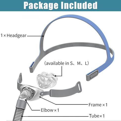 قناع الأنف CPAP مع سماعة الرأس ووسادة الأنف، موديل P2 مجموعة ملحقات CPAP الكاملة مصممة لآلة 22 مم، غير Adpt P10 in Saudi Arabia