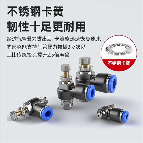 Blue Sl Pneumatic Throttle Valve Connector Sa6/8/10 One-Way Pipeline Cylinder Sl4-M5/6-01/8-02/03 1Pcs(Sl6-01(blue)) in Saudi Arabia