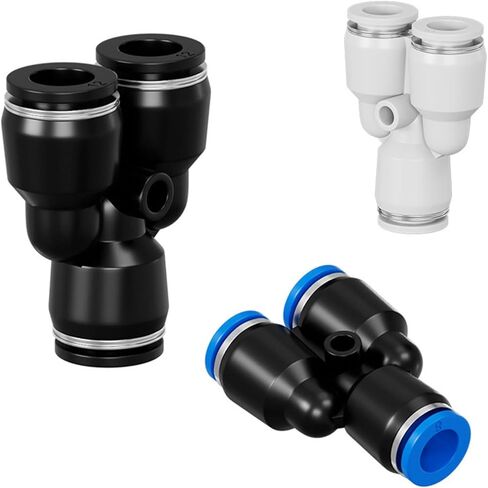 Trachea Quick Connector Tee Y-shaped PY6 PY8 PY10 PY12 1Pcs(Py8(black)) in Saudi Arabia