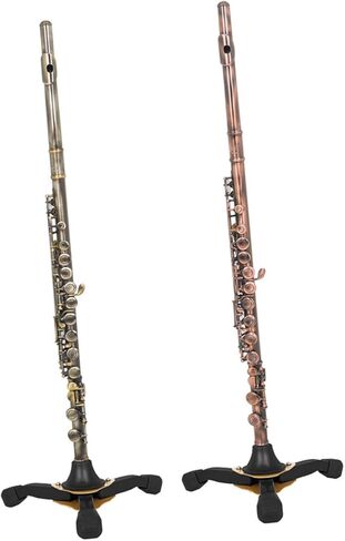 TOYANDONA Clarinet Stand with Foldable Yellow Tripod Base, Detachable Flute and Oboe Holder, Thickened Metal Wind Instrument Support for Musicians and Portable Use in Saudi Arabia