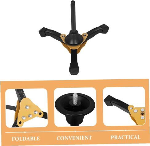 Ciieeo Foldable and Detachable Yellow Tripod Clarinet and Flute Stand with Thickened Legs, Portable Wind Instrument Holder Suitable for Musicians and Performances in Saudi Arabia