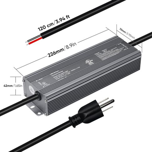 Shine Decor UL مدرج 24 فولت 96 وات فئة 2 IP67 مزود طاقة مقاوم للماء، غير قابل للتعتيم 100-277 فولت تيار متردد إلى 24 فولت تيار مستمر 4 أمبير مع قابس 3 شوكات لشريط LED in Kuwait