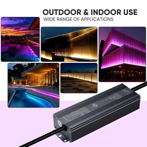 Shine Decor UL مدرج 24 فولت 96 وات فئة 2 IP67 مزود طاقة مقاوم للماء، غير قابل للتعتيم 100-277 فولت تيار متردد إلى 24 فولت تيار مستمر 4 أمبير مع قابس 3 شوكات لشريط LED in Kuwait