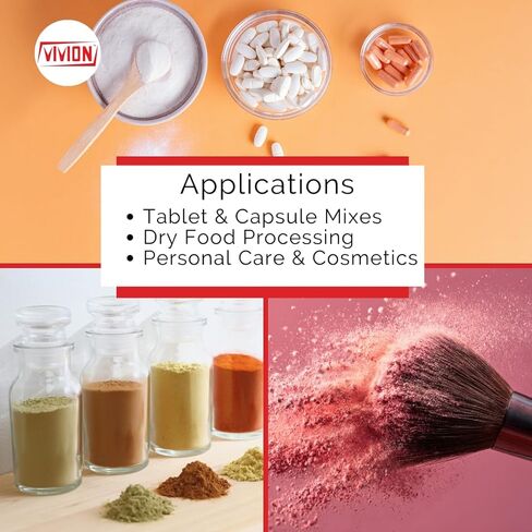 Silicon Dioxide Food Grade - 1 kg (2.2 lb) - Milled Precipitated Silica - Moisture-Absorbing Anticaking Flow Agent Glidant - Spray Drying Excipient in Saudi Arabia