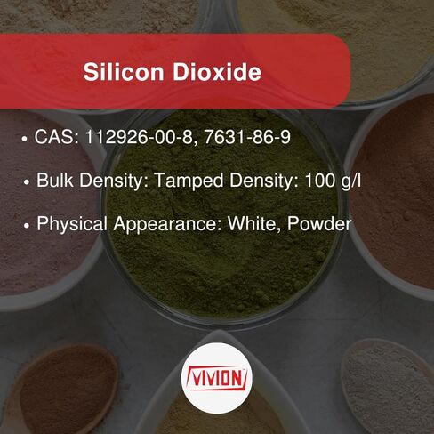 Silicon Dioxide Food Grade - 1 kg (2.2 lb) - Milled Precipitated Silica - Moisture-Absorbing Anticaking Flow Agent Glidant - Spray Drying Excipient in Saudi Arabia