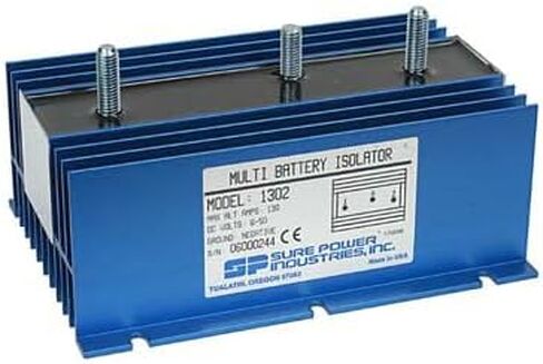 RAREELECTRICAL New 1 Input 130 Amp 2 Battery Isolator Compatible With Sure Power 1202Dl I01202d 48120 1202 22-16 1202B 1202L in Saudi Arabia