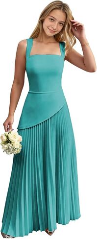 Square Neck Junior Bridesmaid Dress Long Satin Flower Girl Dresses Asymmetrical Drop Waist Girls Formal Dress in Saudi Arabia