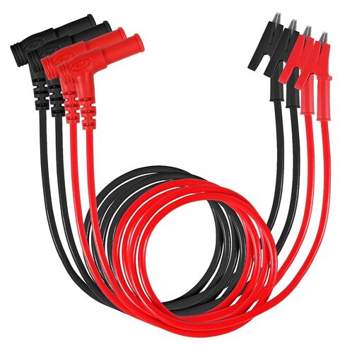 4PCS Multimeter Test Leads Right Angle Banana Plug to Alligator Clip Heavy Duty Silicone Wire for Electrical Testing 3 Feet/1m in Saudi Arabia