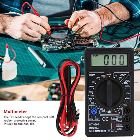 Digital Multimeter, DT-830B Multifunctional Portable LCD Digital Multimeter Amp Volt Ohm Tester Voltmeter Ohmmeter Meter for Laboratories, Factories in Saudi Arabia