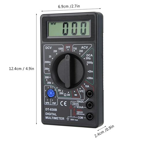 Digital Multimeter, DT-830B Multifunctional Portable LCD Digital Multimeter Amp Volt Ohm Tester Voltmeter Ohmmeter Meter for Laboratories, Factories in Saudi Arabia