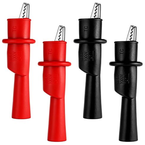 4PCS Multimeter Push on Alligator Clips Set, Threaded Slide-On Alligator Clip Set with Flexible Boots Insulated Crocodile Clamps for Electrical Testing in Saudi Arabia
