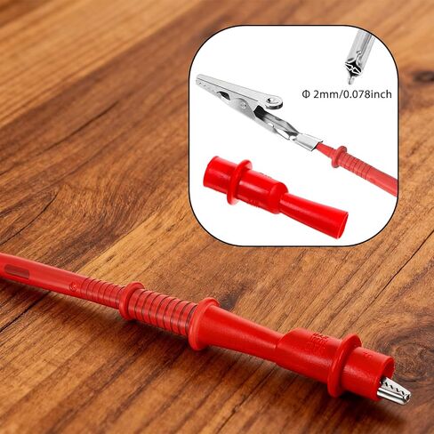 4PCS Multimeter Push on Alligator Clips Set, Threaded Slide-On Alligator Clip Set with Flexible Boots Insulated Crocodile Clamps for Electrical Testing in Saudi Arabia
