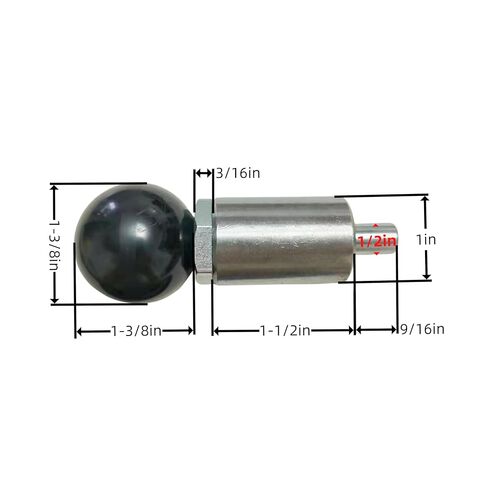 1/2" Diameter T knob Spring Loaded Pop Pin Spring Loaded Zinc Plated Steel Plunger POP Pull Pin Tire Carrier Pin , Black Plastic T-Handle Knob Round Nut W/Grub Screw Lock (Ball- Handle) in Saudi Arabia