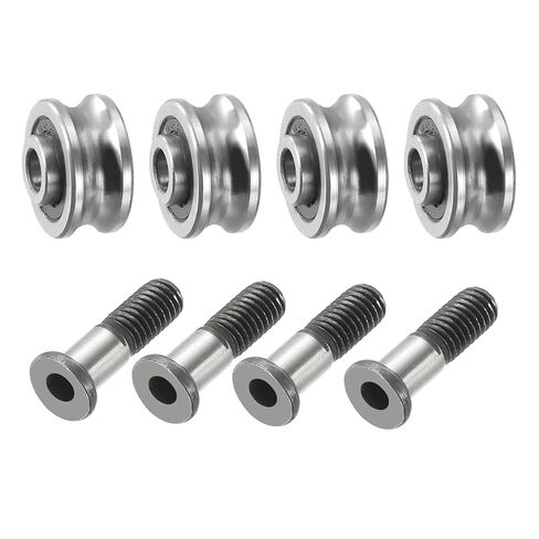 PATIKIL U Groove Bearing, 4 Pack 5x17x8mm SG15 Deep U Groove Guide Pulley Double Sealed Chrome Steel Ball Bearings with M5x18 Screws for Rail Track Liner Motion System in Saudi Arabia
