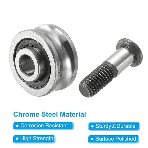 PATIKIL U Groove Bearing, 4 Pack 5x17x8mm SG15 Deep U Groove Guide Pulley Double Sealed Chrome Steel Ball Bearings with M5x18 Screws for Rail Track Liner Motion System in Saudi Arabia