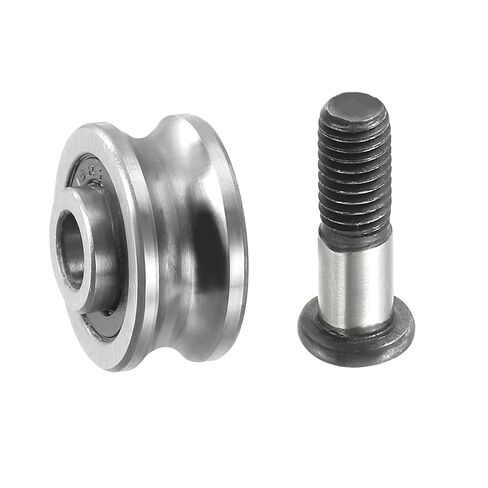 PATIKIL U Groove Bearing, 4 Pack 5x17x8mm SG15 Deep U Groove Guide Pulley Double Sealed Chrome Steel Ball Bearings with M5x18 Screws for Rail Track Liner Motion System in Saudi Arabia