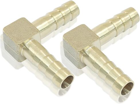 Hitefu 3/8 "(10mm) النحاس 90 درجة الكوع خرطوم بارب المناسب، الزاوية اليمنى موصل الاتحاد الشائكة للمياه والوقود وخطوط الهواء، 2 حزم in Saudi Arabia