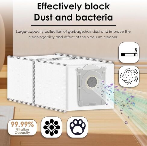 (24 حزمة) ملحقات قطع غيار T50 Pro Omni لـ ECOVACS DEEBOT T50 Pro Omni، مكنسة روبوت T50 Omni، فرشاة دوارة واحدة، 6 فرش جانبية، 6 أكياس غبار، 5 مرشحات HEPA، 6 وسادات ممسحة in Kuwait