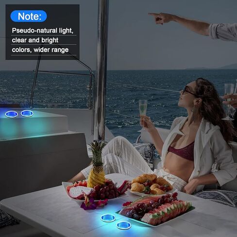2 Pcs LED Cup Holder Marine Drink Holder Stainless Steel Cup Holders Insert with Drain for Boat Yacht Car Camper Truck RV (Blue LED) in Saudi Arabia
