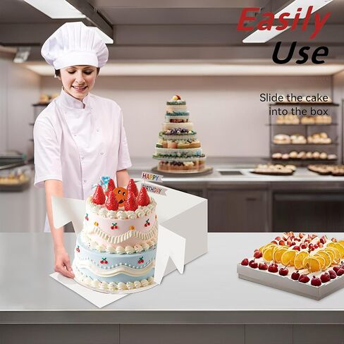 20Pack 12x12x12 Cake Boxes with Window, Tall White Cake Box Container for Multi-Tier Cakes, Desserts, and Wedding,Birthday Party, Mothers day in Saudi Arabia