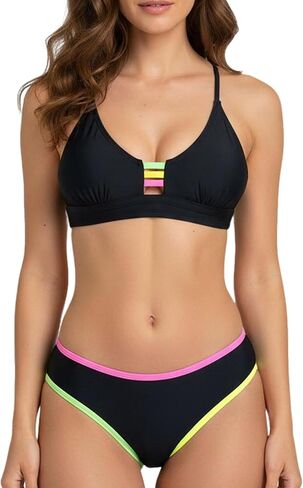 LIZENS Women's High Waist Bikini Set Quick Dry Sexy Swimwear Fashion Two-Piece Swimsuit in Saudi Arabia