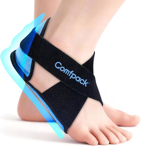 Plantar Fasciitis Relief Ice Packs with Heel & Sole Gel Coverage, 2PCS Gel Heel Cups Protectors for Pain Relief, FSA Eligible HSA, Adjustable Heel Foot Ice Pack Wrap for Achilles Tendonitis in Saudi Arabia