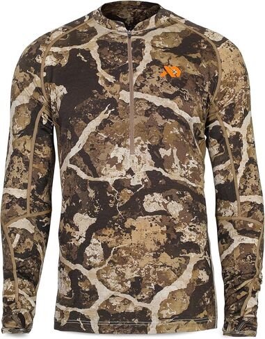 First Lite Men's Wick Quarter Zip - Ultralight Merino Wool Camo Hunting Baselayer in Saudi Arabia