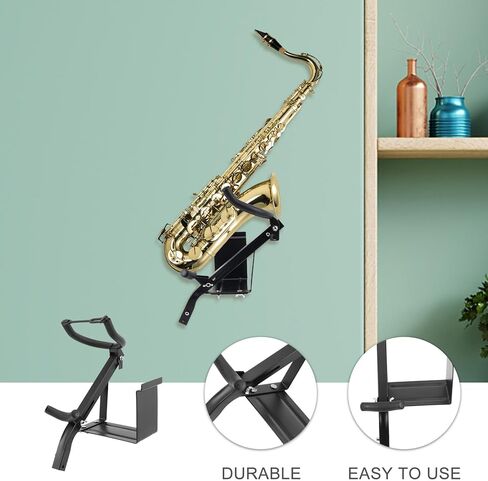 ألتو ساكسفون جدار جبل قوس الحديد حامل الساكسفون رف أداة الموسيقى عرض موقف لتخزين المنزل والاستوديو in Kuwait