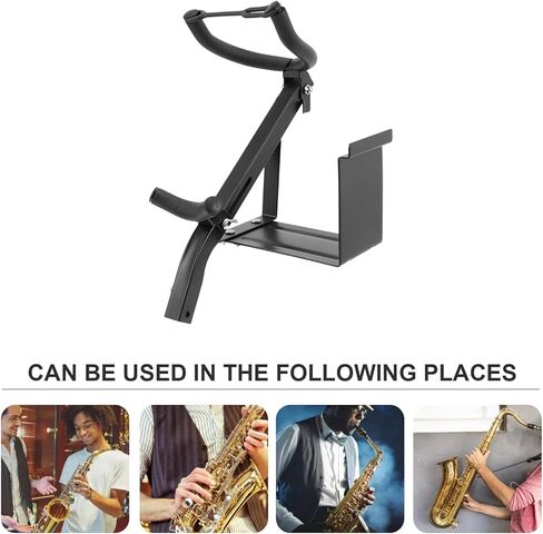 ألتو ساكسفون جدار جبل قوس الحديد حامل الساكسفون رف أداة الموسيقى عرض موقف لتخزين المنزل والاستوديو in Kuwait