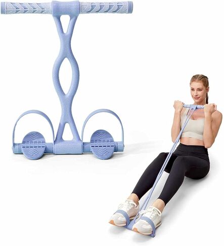 YOTTOY Pedal Resistance Band, Thick Elastic Tension Rope with Handles, Sit-Up Pull Rope Fitness Equipment for Leg, Arm, Abs, Waist, Home Gym in Saudi Arabia