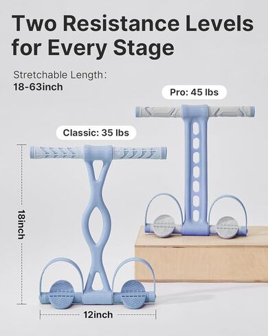 YOTTOY Pedal Resistance Band, Thick Elastic Tension Rope with Handles, Sit-Up Pull Rope Fitness Equipment for Leg, Arm, Abs, Waist, Home Gym in Saudi Arabia