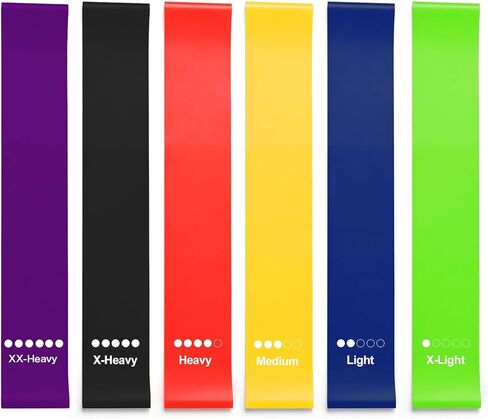Resistance Bands Set, 6-Level Multi-Colored Exercise Bands for Home & Gym Workouts, Full Body, Leg & Glute Training in Saudi Arabia