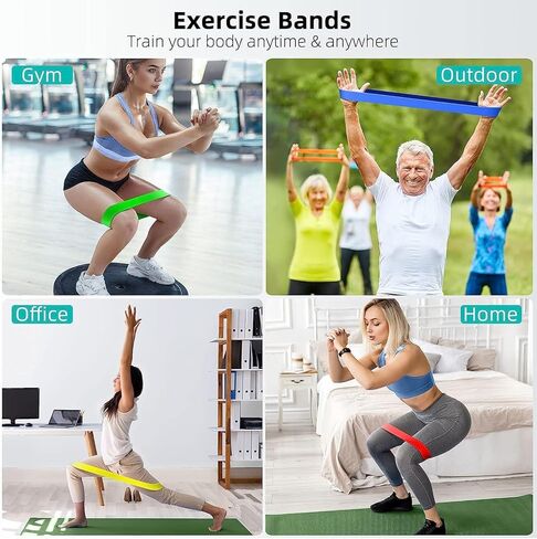 Resistance Bands Set, 6-Level Multi-Colored Exercise Bands for Home & Gym Workouts, Full Body, Leg & Glute Training in Saudi Arabia