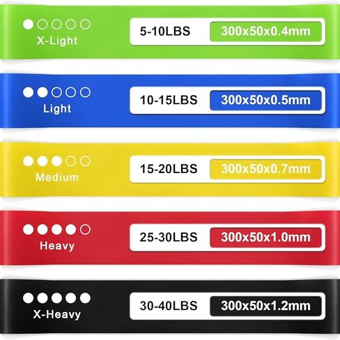 Resistance Bands Set, 6-Level Multi-Colored Exercise Bands for Home & Gym Workouts, Full Body, Leg & Glute Training in Saudi Arabia