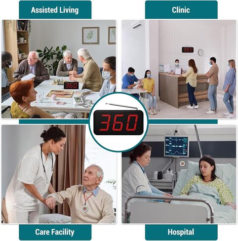 نظام جرس الاتصال اللاسلكي - 1000 قدم، 8 أزرار تنبيه للطوارئ لكبار السن، جهاز النداء لمقدمي الرعاية مع جهاز استقبال واحد للعرض لمكتب الطبيب والعيادة ومحطة الممرضات والمنزل بمساعدة المستشفى in Kuwait