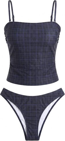 ZAFUL المرأة الأزهار Tankini المايوه العصابة البطن التحكم عالية قطع Tankini مجموعة قطعتين ثوب السباحة in Kuwait