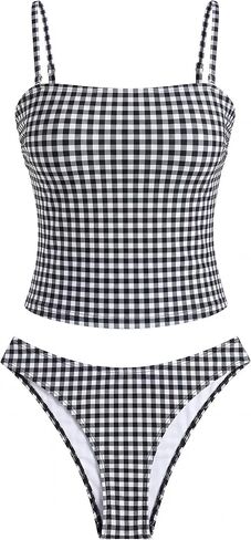 ZAFUL المرأة الأزهار Tankini المايوه العصابة البطن التحكم عالية قطع Tankini مجموعة قطعتين ثوب السباحة in Kuwait