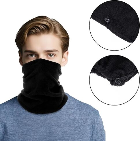 2 Pack Winter Neck Warmers Face Mask for Men Women Fleece Neck Gaiter Mask Face Cover Balaclava Scarf in Saudi Arabia
