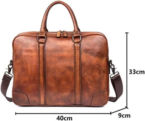Genuine Leather Laptop Bags Mens Handbags Carrying Cases Messenger Shoulder Bags Luggage Briefcases in Saudi Arabia