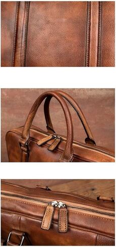 Genuine Leather Laptop Bags Mens Handbags Carrying Cases Messenger Shoulder Bags Luggage Briefcases in Saudi Arabia