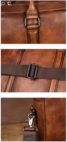 Genuine Leather Laptop Bags Mens Handbags Carrying Cases Messenger Shoulder Bags Luggage Briefcases in Saudi Arabia