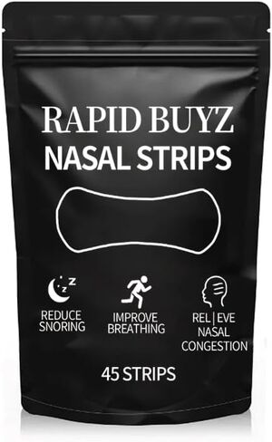 Nasal Strips for Breathing (45 Count) – Snore Relief, Better Sleep, Improved Airflow – Extra Strength Nose Strips for Snoring, Sweat Resistant, Skin-Friendly, Drug-Free Sleep Aid in Saudi Arabia