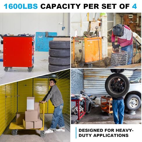 SY America 4" Heavy Duty Casters Set of 4,Cast Iron Semi-Steel Caster Wheels,Metal Industrial Casters,1600 LB Capacity-2 Swivel & 2 Rigid in Saudi Arabia