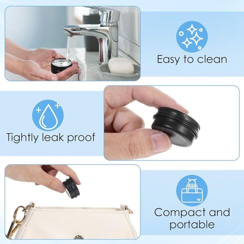 ElevateTech 5 Pcs Metal Pill Box Portable Pill Case Round Travel Pills Organizer Box Aluminium Alloy Pills Container for Purse Daily Medicines Storage Boxes to Hold Small Things (Black) in Saudi Arabia